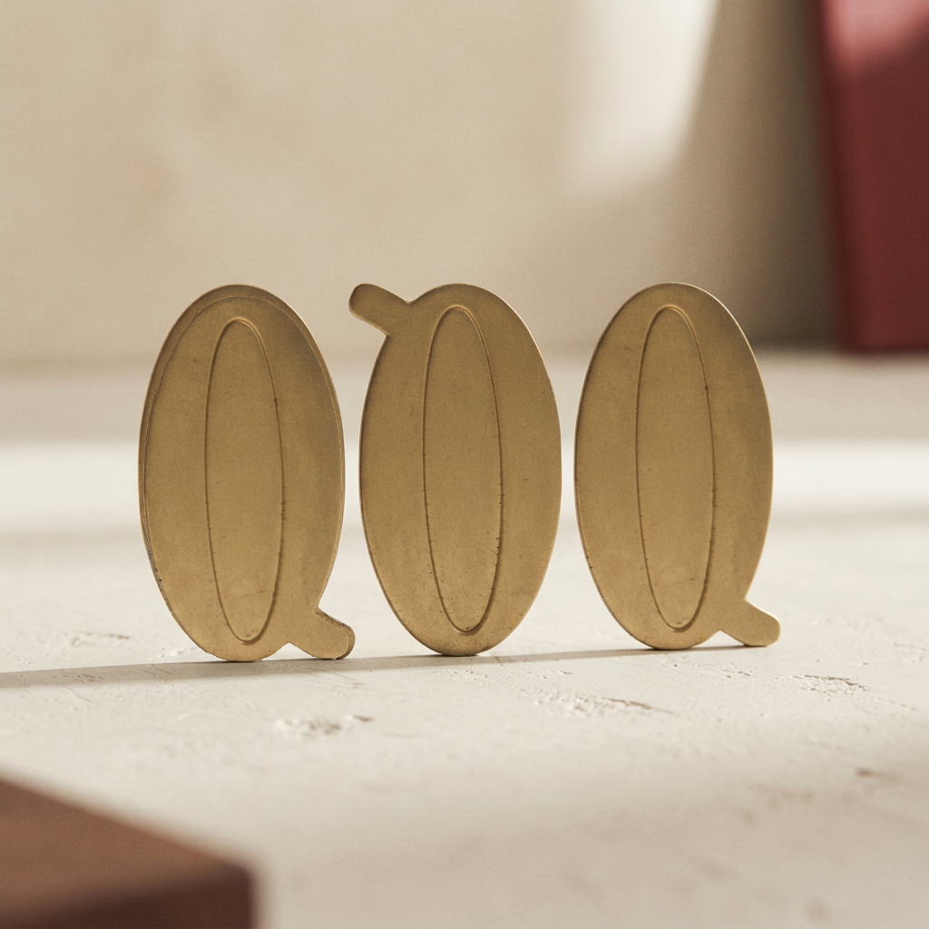 HOJA LETRAS ORO 48 mm. # Q — Imprenta · Placas y mini-lápidas · Ref. 2304005 | Ramón Chao