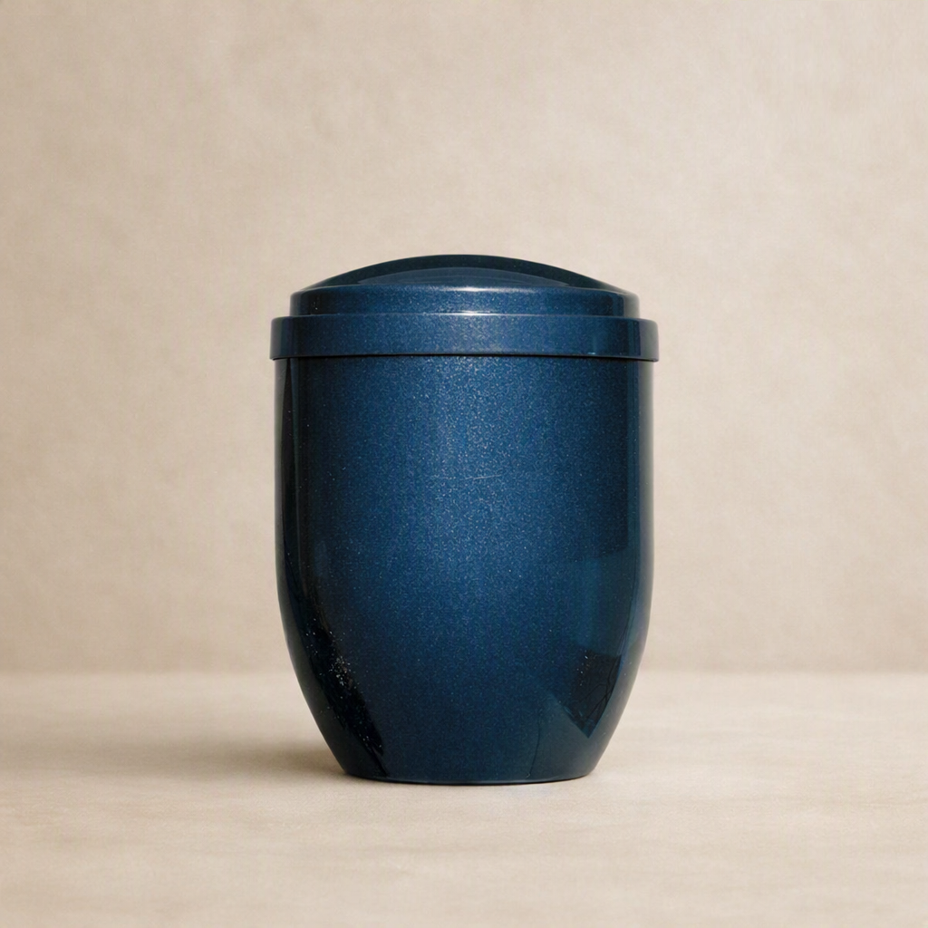 ABS URN WITH HYDRO-SOLUBLE BAG # 011-BLUE MET. — Cremation · Urnas ABS · Ref. 6950001 | Ramón Chao