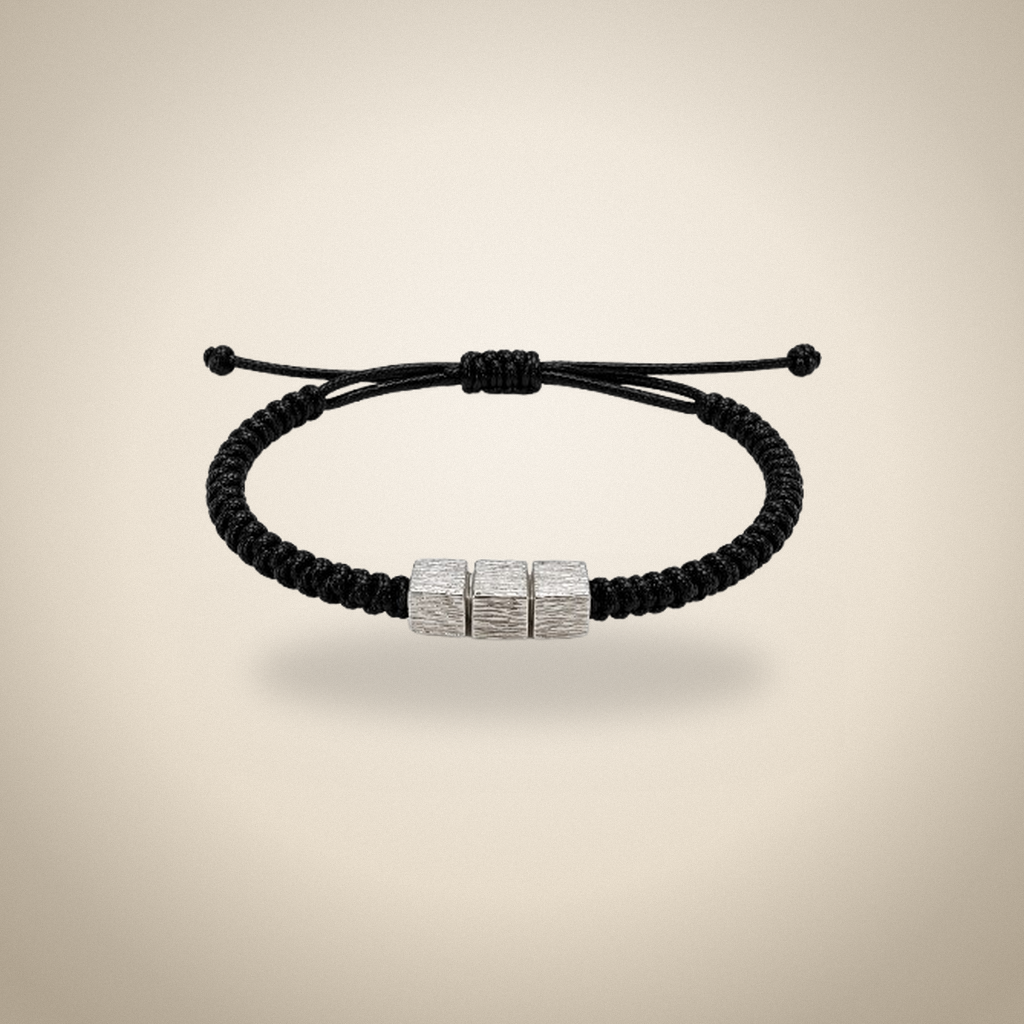 Bracelet Chemilla noir avec 3 cubes — Incinération · Joyas · Ref. 7779444 | Ramón Chao