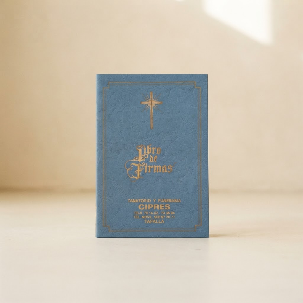 LIBRO FIRMAS PIEL AZUL # C/INSCRIPCION — Imprenta · Libros de firmas · Ref. 1195002 | Ramón Chao
