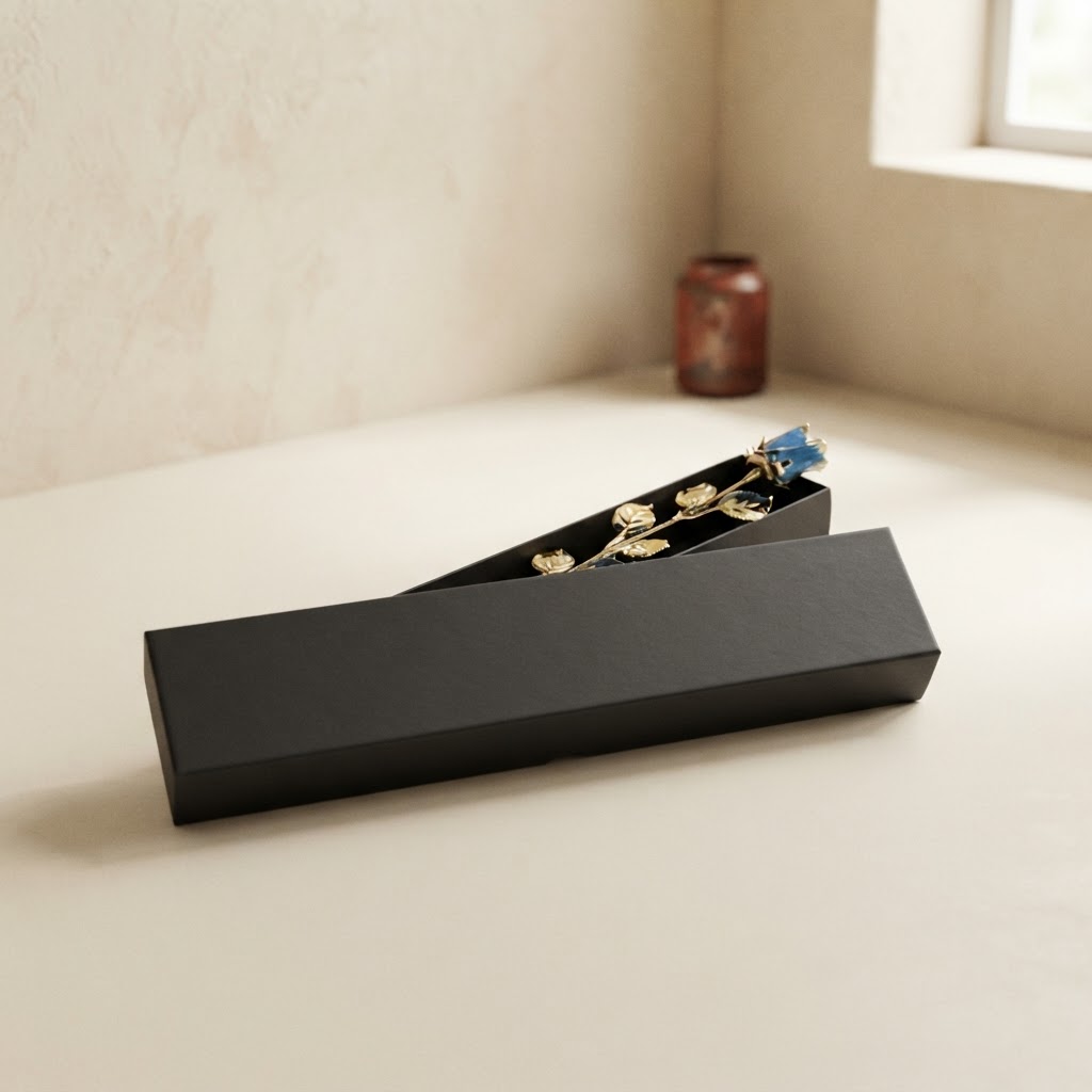Blue magnetic rose box 31 cm with text — General items · Ornamentos y ataúdes · Ref. 1200013 | Ramón Chao