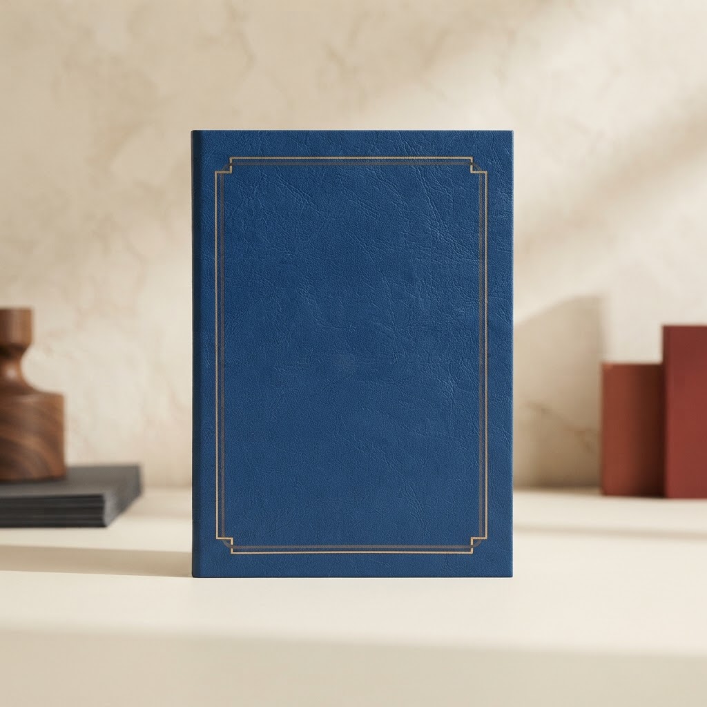 LIBRO FIRMAS PIEL AZUL (FR) # S/INSCRIPCION — Imprenta · Libros de firmas · Ref. 1763001 | Ramón Chao