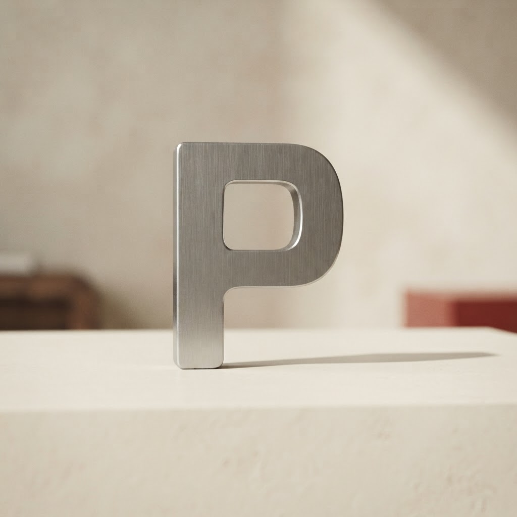 LETRAS ACERO ADHESIVOS 50 MM. # P — Imprenta · Accesorios · Ref. 2213015 | Ramón Chao