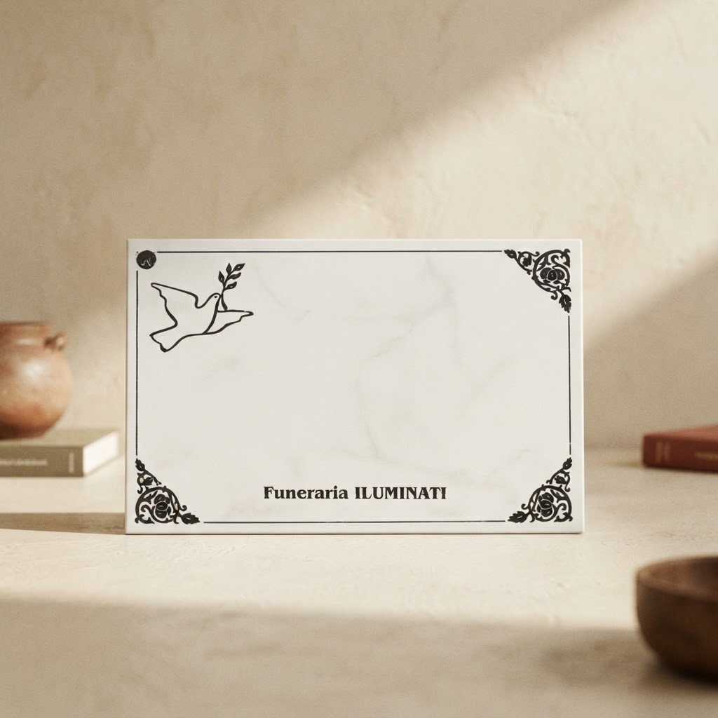 MINI-LAPIDA CERAM.SERIG.PERS. # ROS.BL.PA.NG.CI — Imprenta · Placas y mini-lápidas · Ref. 2217004 | Ramón Chao