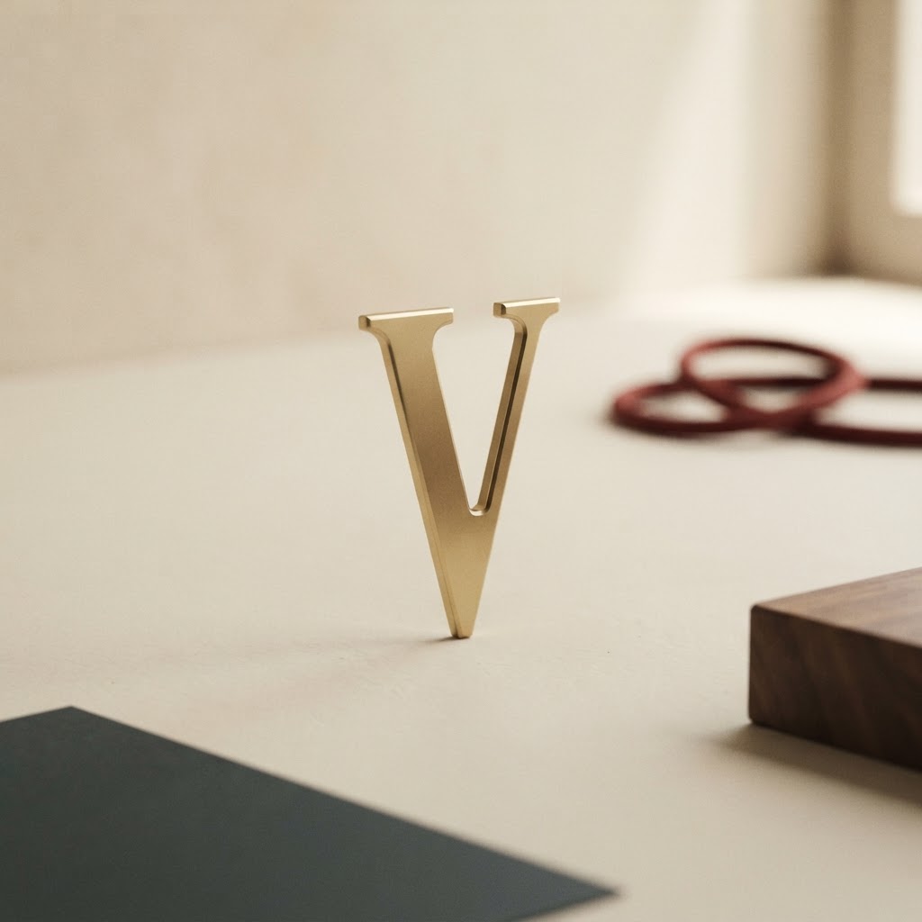 91 Alphabet Characters in Gold 24 mm. # V — Print services · Hasta fin de existencias · Ref. 2284010 | Ramón Chao