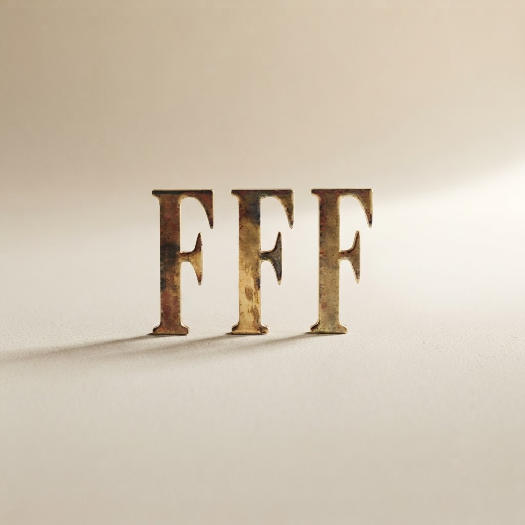105 LETTERS GOLD 24 mm. # F — Print services · Hasta fin de existencias · Ref. 2285003 | Ramón Chao