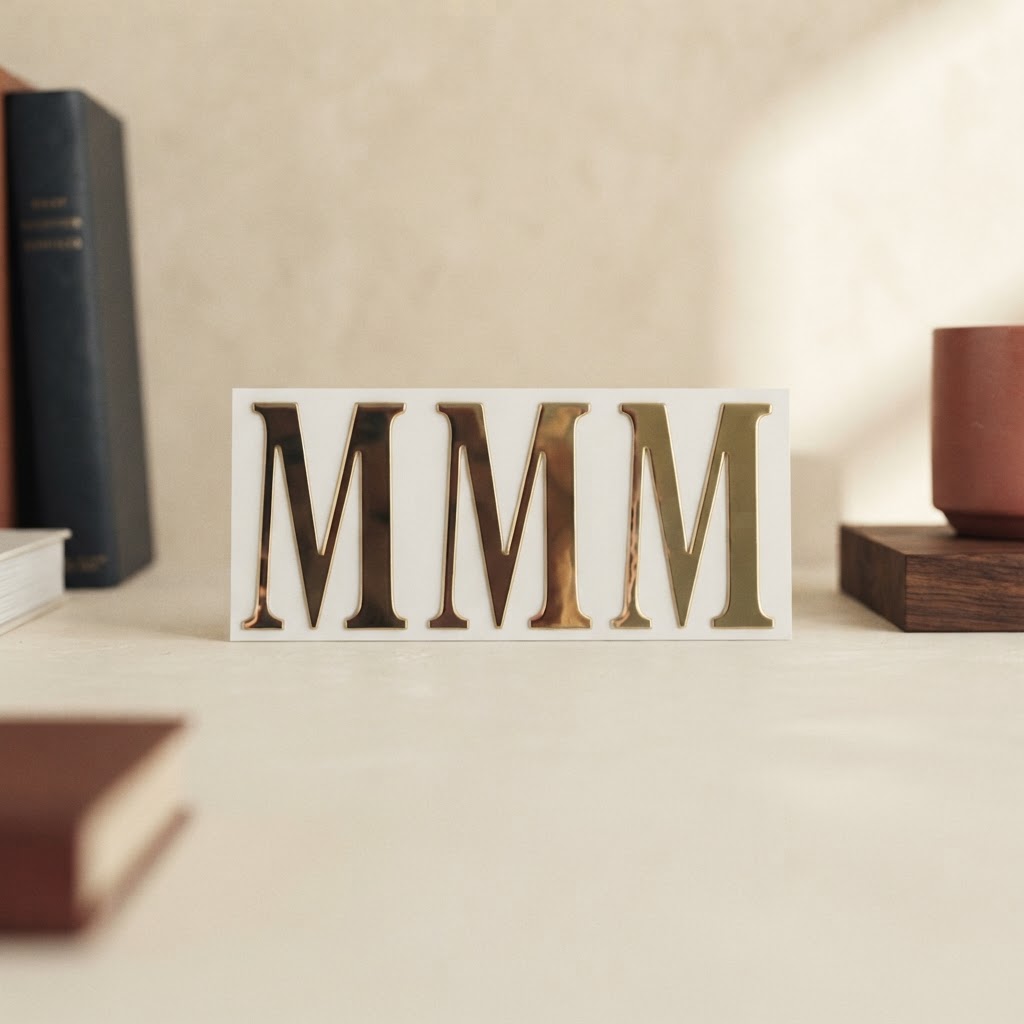 HOJA LETRAS ORO 24 mm. # M — Imprenta · Placas y mini-lápidas · Ref. 2289000 | Ramón Chao