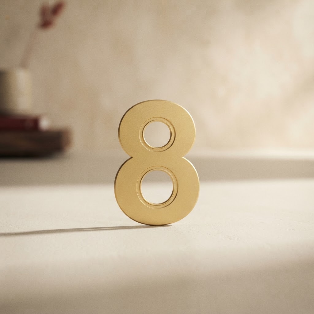 HOJA NUMEROS ORO 18 mm. # 8 — Imprenta · Placas y mini-lápidas · Ref. 2293007 | Ramón Chao