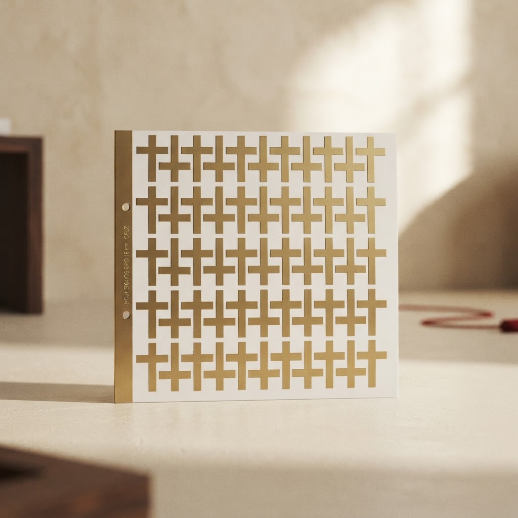 HOJA SIGNOS ORO 18 mm. # CRUZ — Imprenta · Placas y mini-lápidas · Ref. 2295000 | Ramón Chao