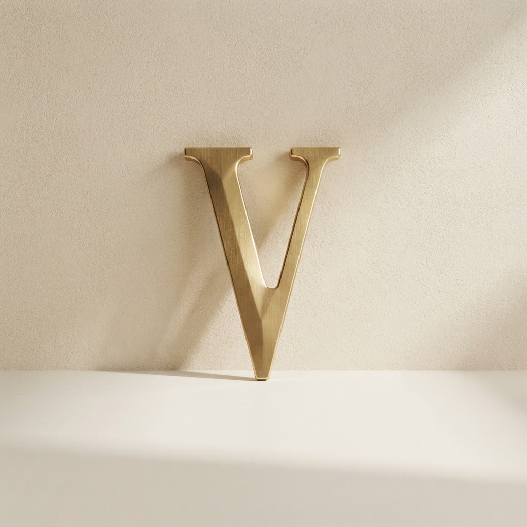 HOJA LETRAS ORO 48 mm. # V — Imprenta · Placas y mini-lápidas · Ref. 2310000 | Ramón Chao