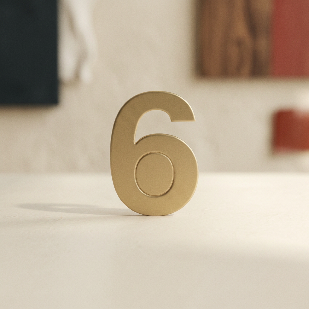 HOJA NUMERO ORO 36 MM. # 6 — Imprenta · Placas y mini-lápidas · Ref. 2311004 | Ramón Chao