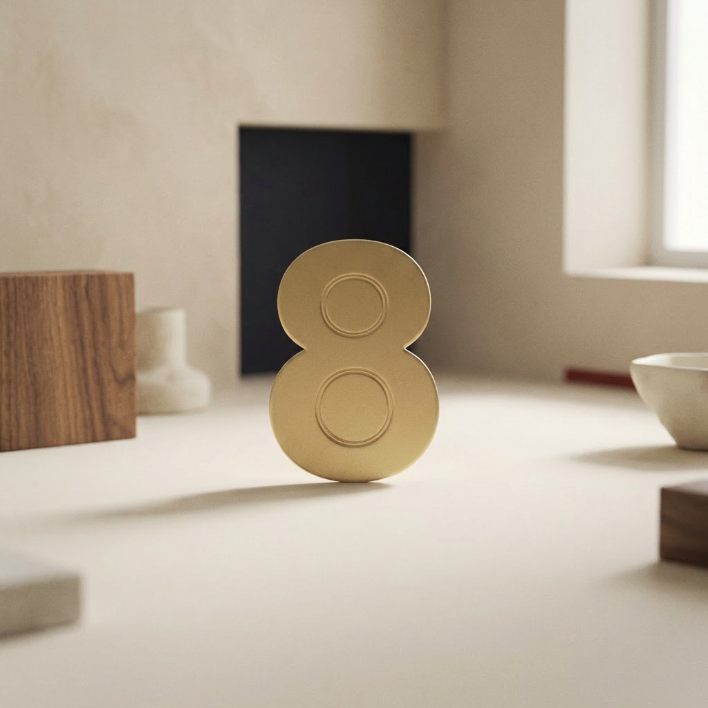 HOJA NUMERO ORO 36 MM. # 8 — Imprenta · Placas y mini-lápidas · Ref. 2311005 | Ramón Chao