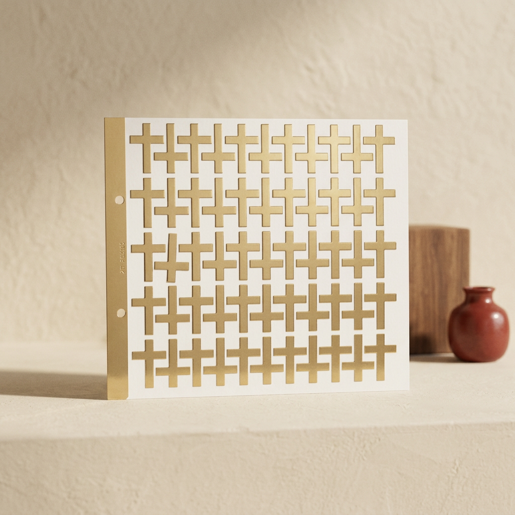 HOJA SIGNOS ORO 36 MM. # CRUZ — Imprenta · Placas y mini-lápidas · Ref. 2315000 | Ramón Chao