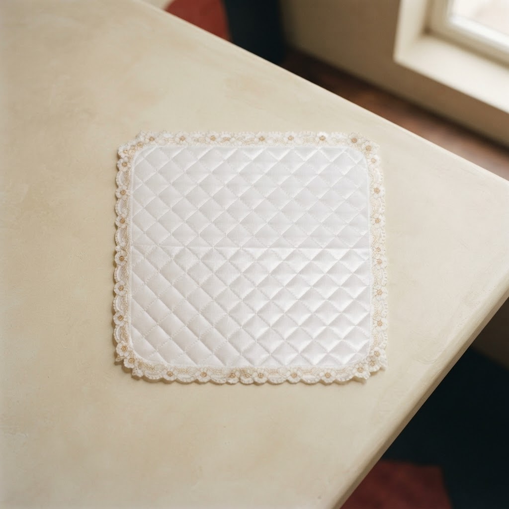 PAÑUELO SATINADO BLANCO P.ORO — Vestimenta de cadáveres · Sábanas y pañuelos · Ref. 2479000 | Ramón Chao