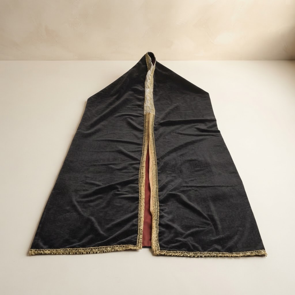 MANTO TERCIOPELO P/115 ORO # NEGRO — Vestimenta de cadáveres · Vestidos-mantos-pecheros · Ref. 2516003 | Ramón Chao