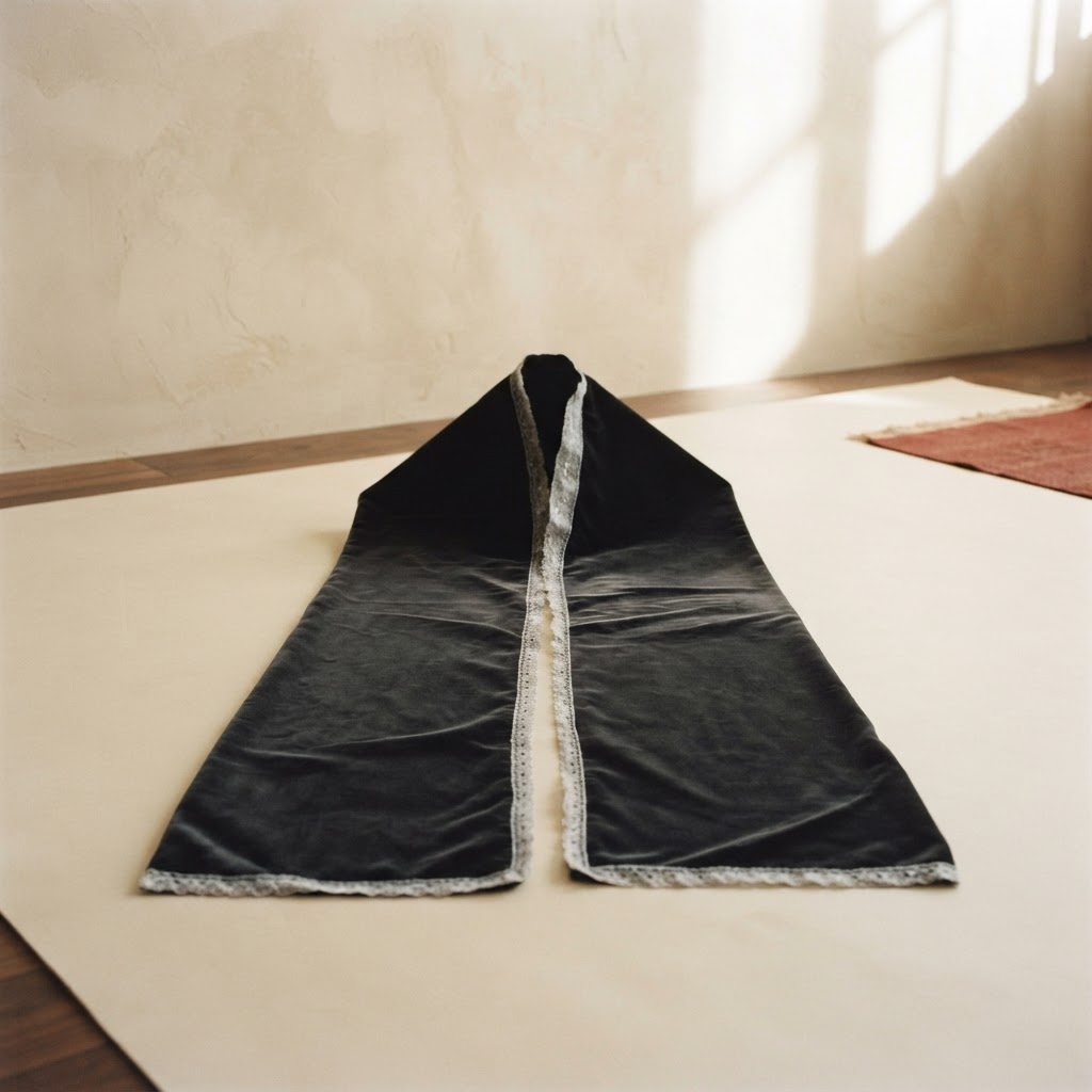 BLACK VELVET CAPE P/115 PLATA # NEGRO — Garments for the deceased · Vestidos-mantos-pecheros · Ref. 2518003 | Ramón Chao