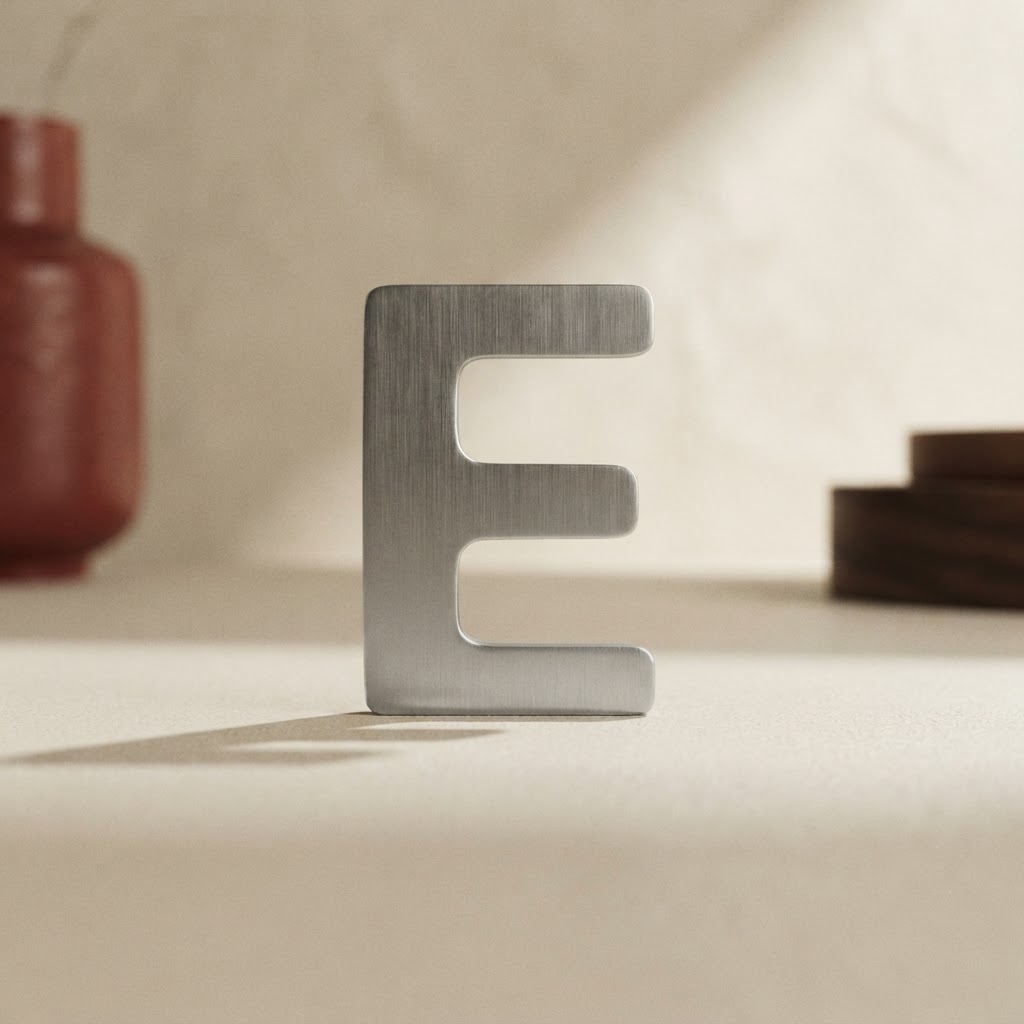LET.NUM.ACERO ADHESIVOS 25 MM. # E — Imprenta · Accesorios · Ref. 2770004 | Ramón Chao