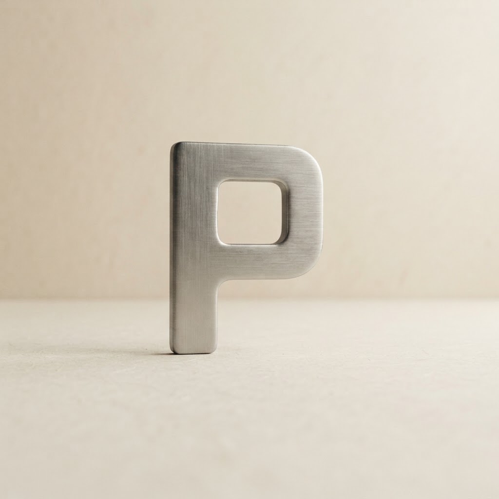ADHESIVE STEEL LET.NUM. 25 MM. # P — Print services · Accesorios · Ref. 2770015 | Ramón Chao