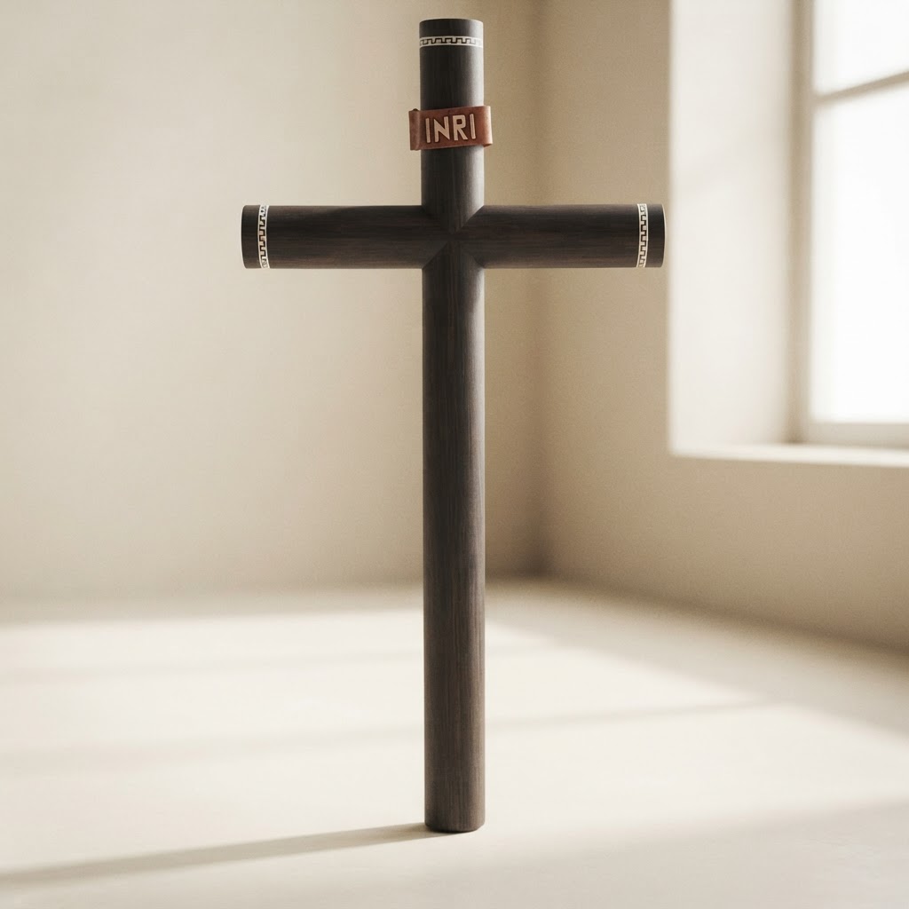 GRECA - CRUZ S/ CRISTO ACAB. NOGAL — Capillas y carros · Capillas madera · Ref. 2779000 | Ramón Chao