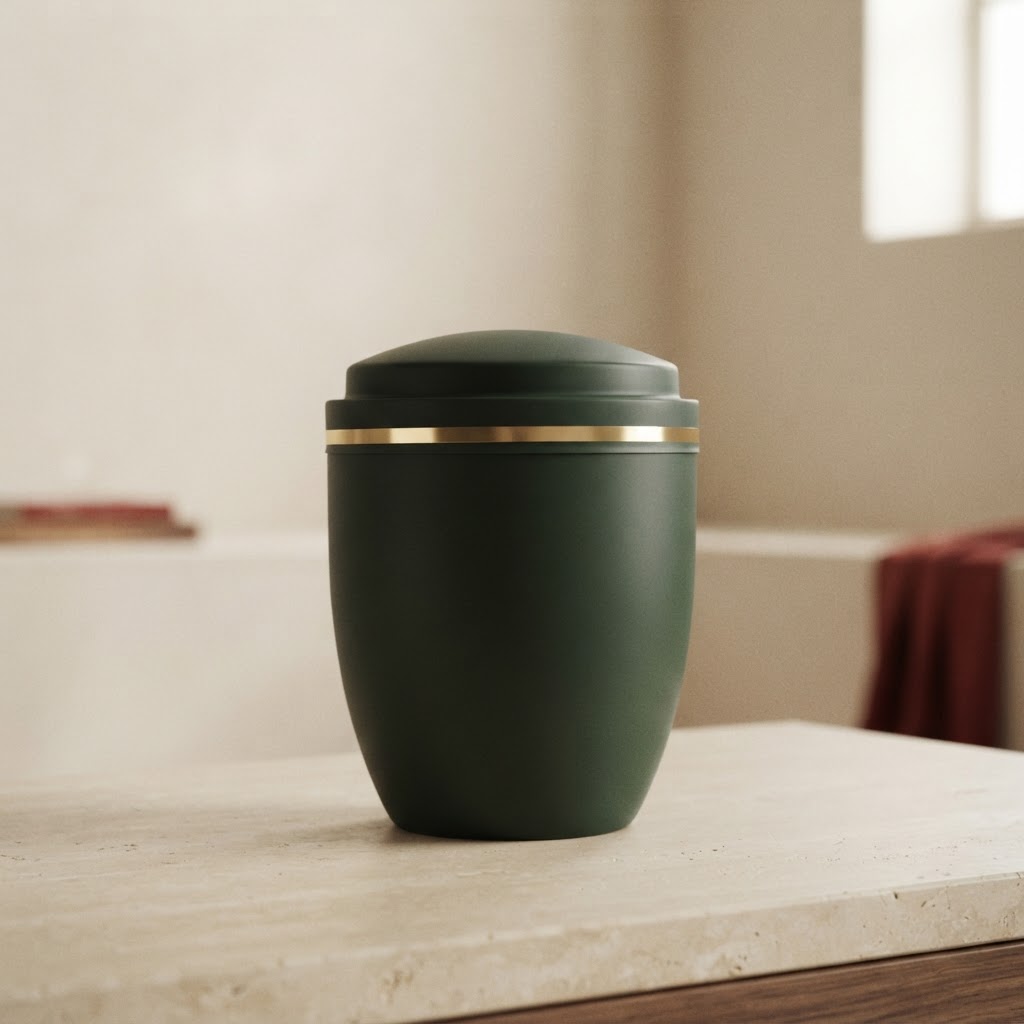 URNA COMB. CG CERLER # VERDE MATE — Incineración · Urnas metálicas · Ref. 345003 | Ramón Chao