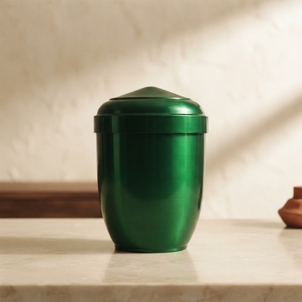 ALU COMB. URN OTIN # GLOSS GREEN — Cremation · Urnas metálicas · Ref. 347003 | Ramón Chao