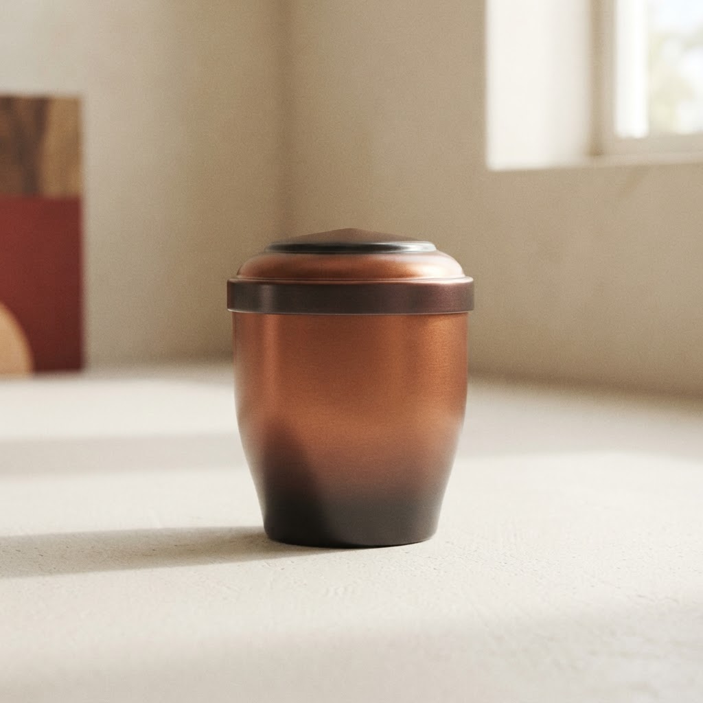 MINI URNA ALU OTIN # COBRE DIFUMINADO — Incineración · Urnas metálicas · Ref. 351007 | Ramón Chao