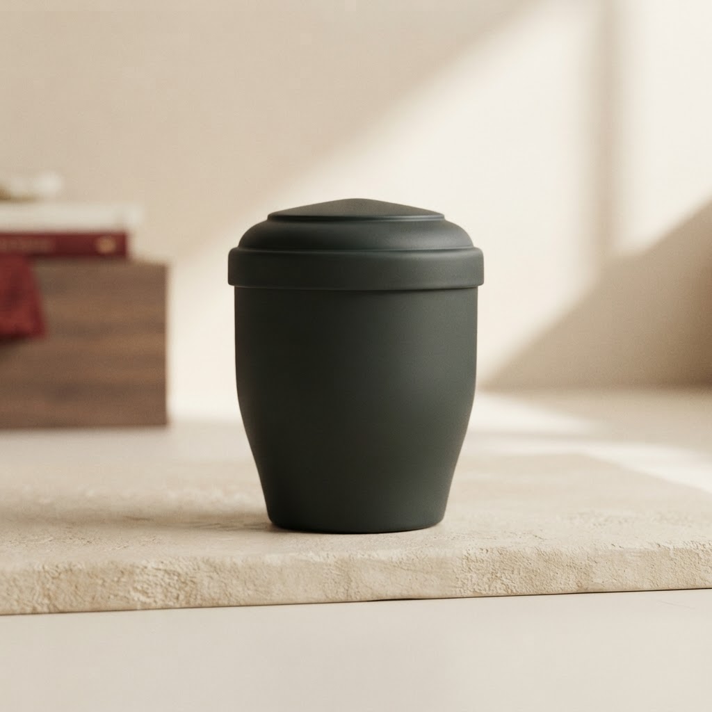 MINI URNA ALU OTIN # VERDE MATE — Incineración · Urnas metálicas · Ref. 351010 | Ramón Chao