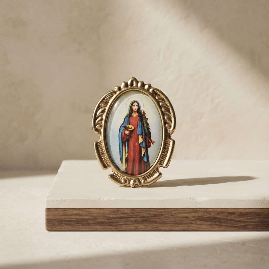 COLOUR SAINTS SHIELD # SAINT LUCY — Garments for the deceased · Hasta fin de existencias · Ref. 3582011 | Ramón Chao