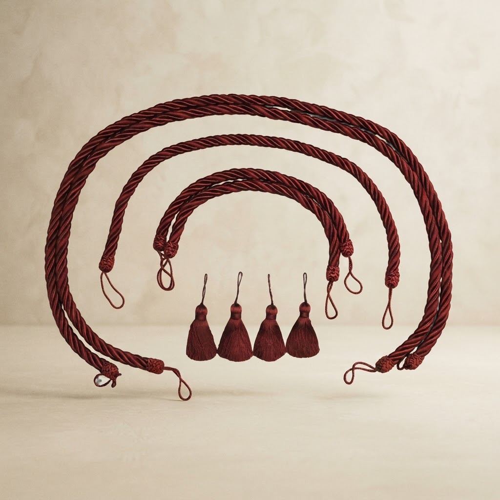 JGO.CORDONES SEDA 4-BORLAS # BURDEOS — Capillas y carros · Complementos · Ref. 3656002 | Ramón Chao