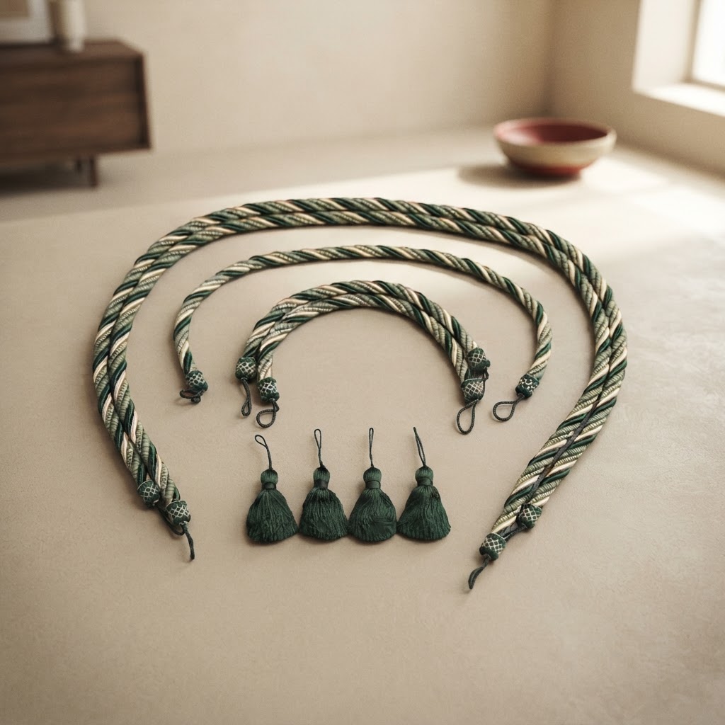 JGO.CORDONES SEDA 4-BORLAS # VERDE — Capillas y carros · Complementos · Ref. 3656004 | Ramón Chao