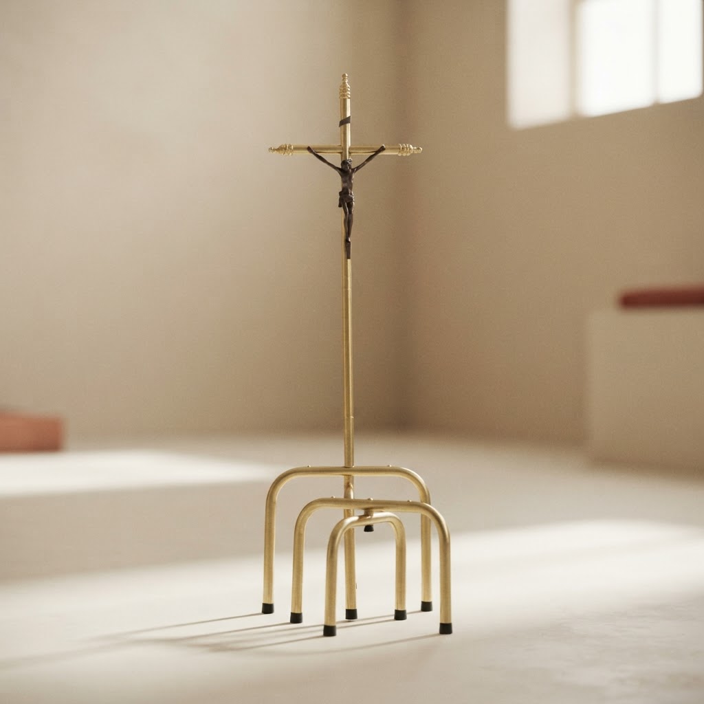 Angel - Basic gold chapel without light — Chapels and trolleys · Capillas metálicas · Ref. 3770000 | Ramón Chao