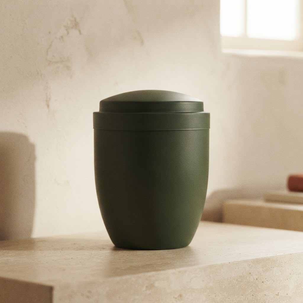 URNA COMB. CG MACKINLEY # VERDE MATE — Incineración · Urnas metálicas · Ref. 387003 | Ramón Chao