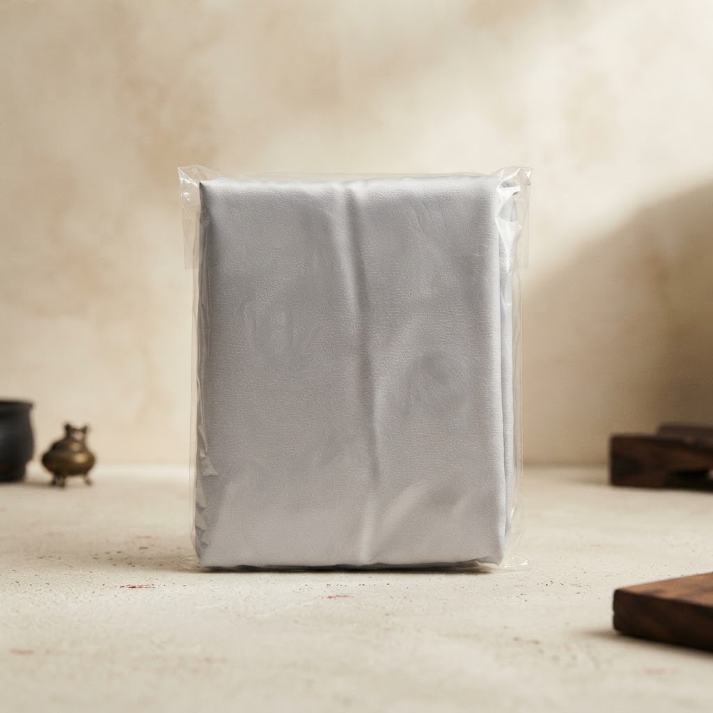 EMBOSSED SATIN SHEET # NO CROSS NO FLOWERS — Garments for the deceased · Sábanas y pañuelos · Ref. 420002 | Ramón Chao