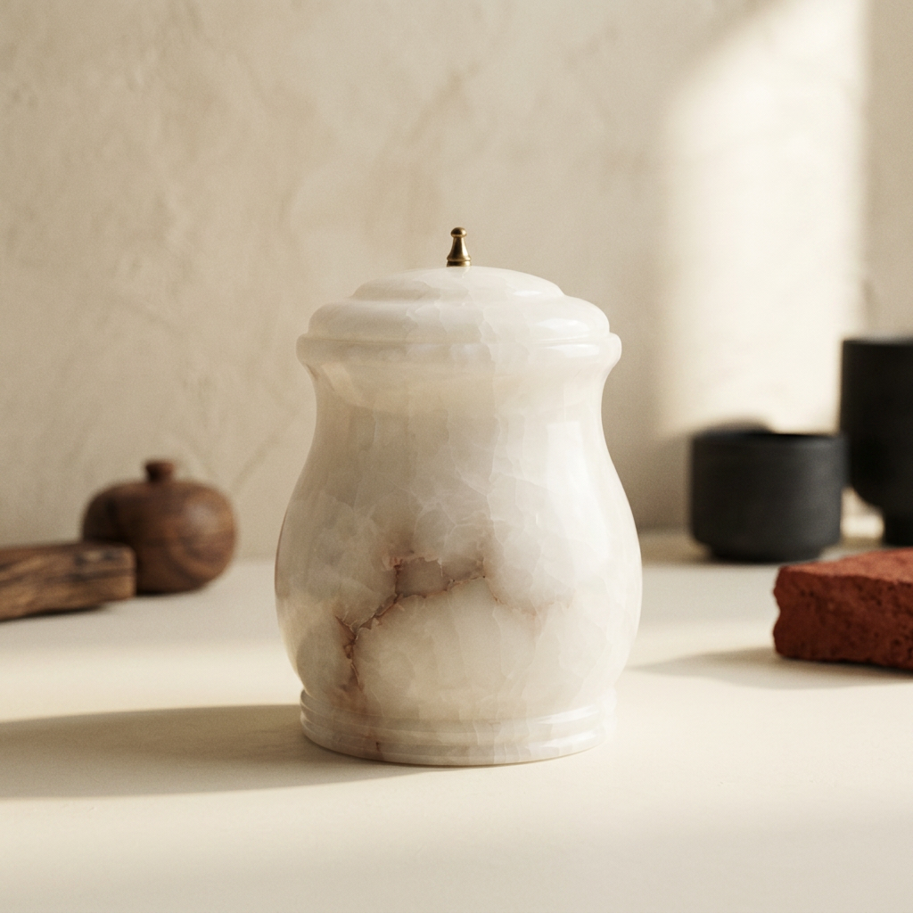 ALABASTER URN ALBATROS # GLOSS WHITE — Cremation · Urnas alabastro, cristal y otros · Ref. 4671001 | Ramón Chao