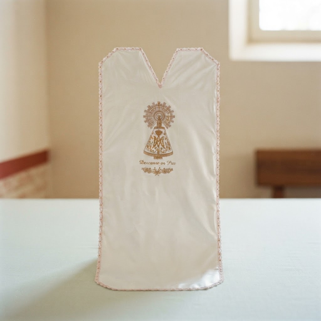 SABANA SERIGRAFIA ORO # VIRGEN PILAR — Vestimenta de cadáveres · Sábanas y pañuelos · Ref. 5205003 | Ramón Chao