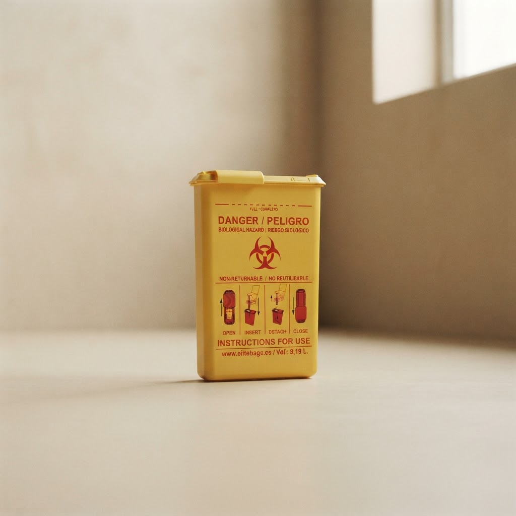 CONTENEDOR AGUJAS 125Ml PETACA — Tanatopraxia · Instrumental · Ref. 5328001 | Ramón Chao
