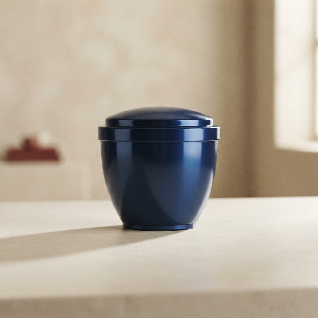 ALUMINIUM COMB. URN 1.5L # GLOSS BLUE — Cremation · Urnas metálicas · Ref. 6860001 | Ramón Chao