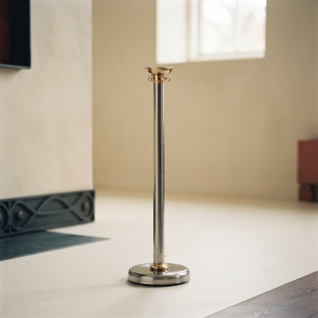 AURA - CANDELABRO ACERINOX BASICO 95 LISO — Capillas y carros · Capillas metálicas · Ref. 7474000 | Ramón Chao