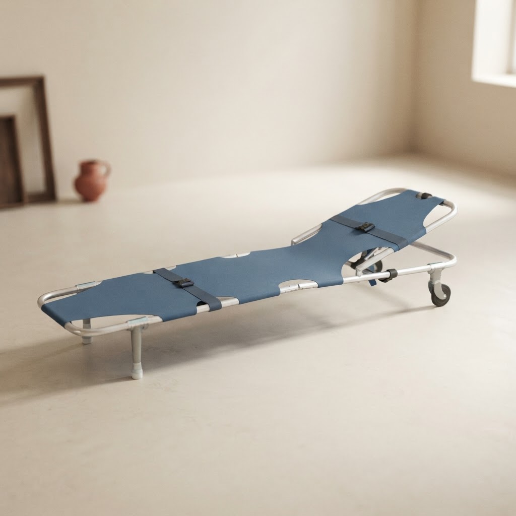 CAMILLA C-4 ALUMINIO AZUL CON RESPALDO — Artículos generales · Recogida de cadáveres · Ref. 7602001 | Ramón Chao
