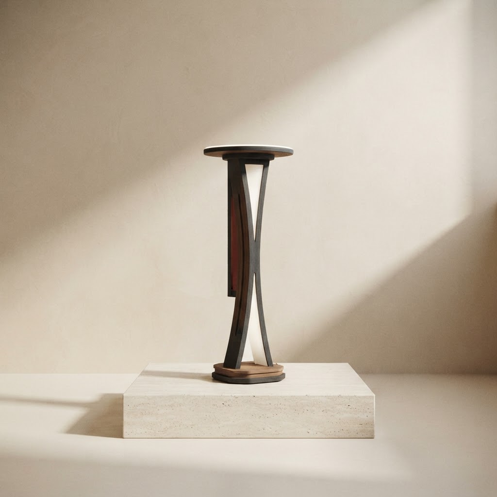 TRAJANO - PEDESTAL CON LED COLOR HAYA — Capillas y carros · Capillas madera · Ref. 7665001 | Ramón Chao